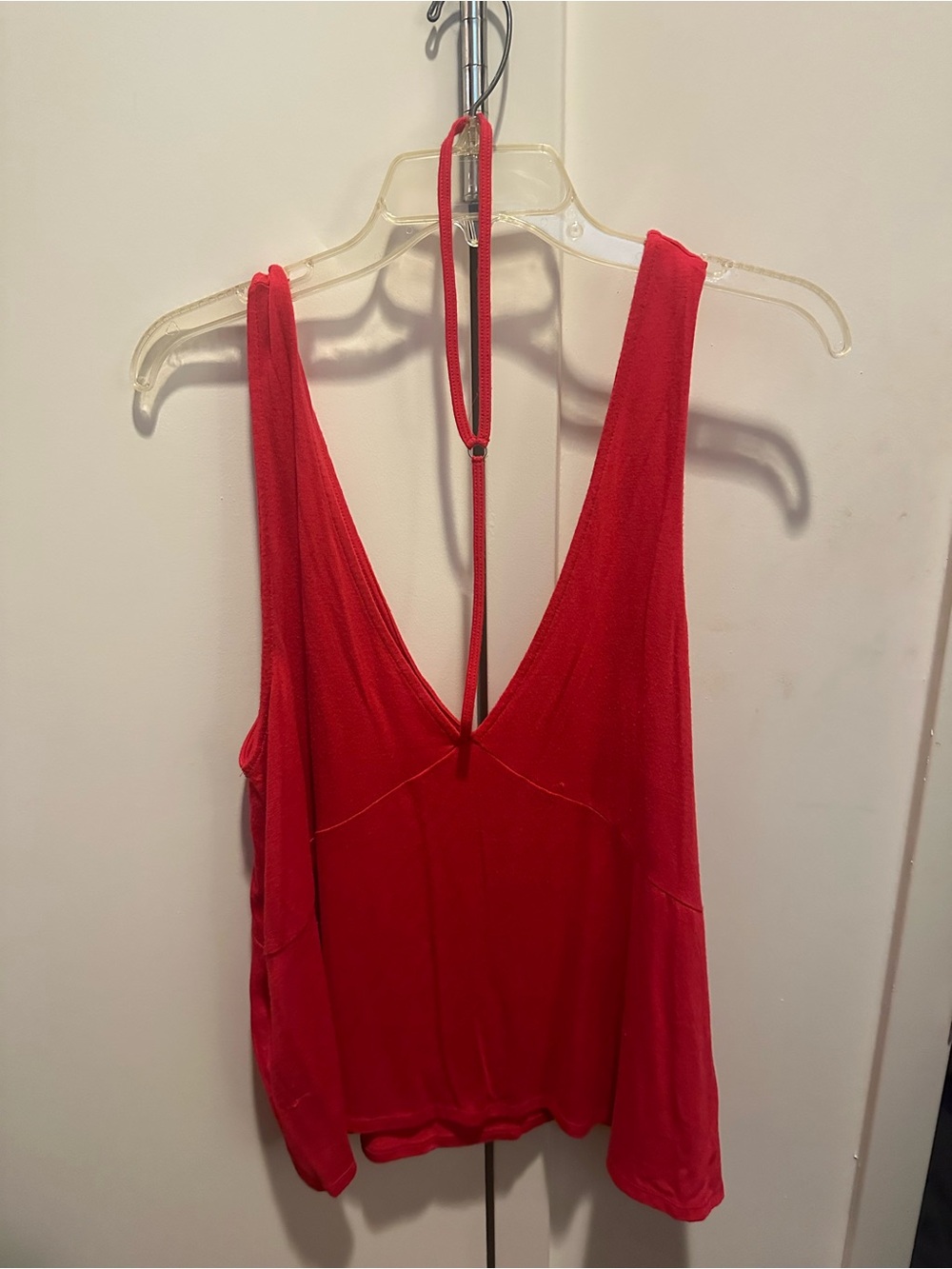 Express Red V-Neck Sleeveless Dress Top